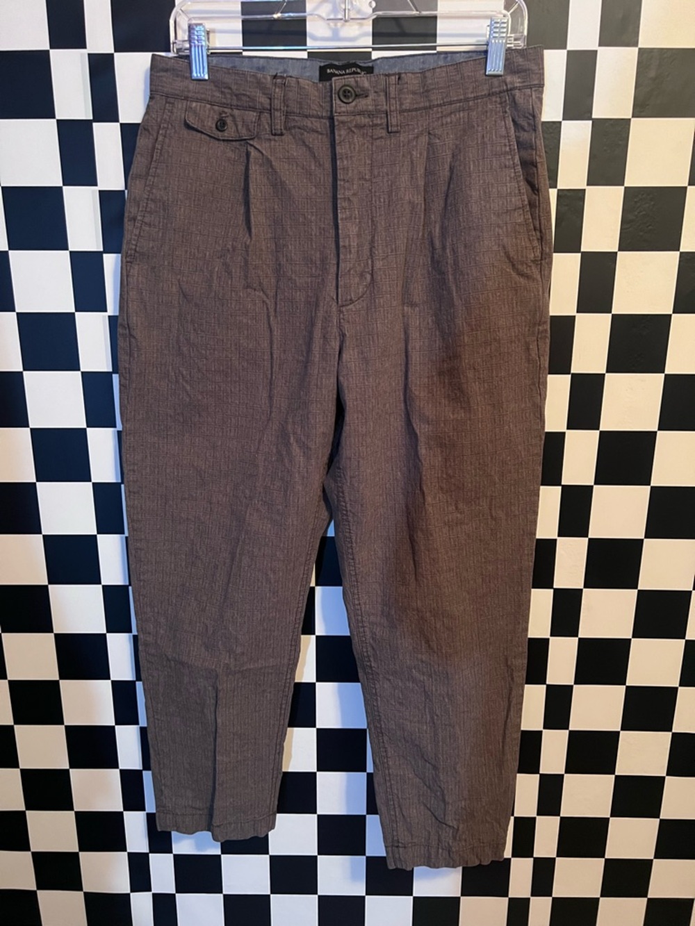 Banana Republic Men's Brown Pleated Chino Pants